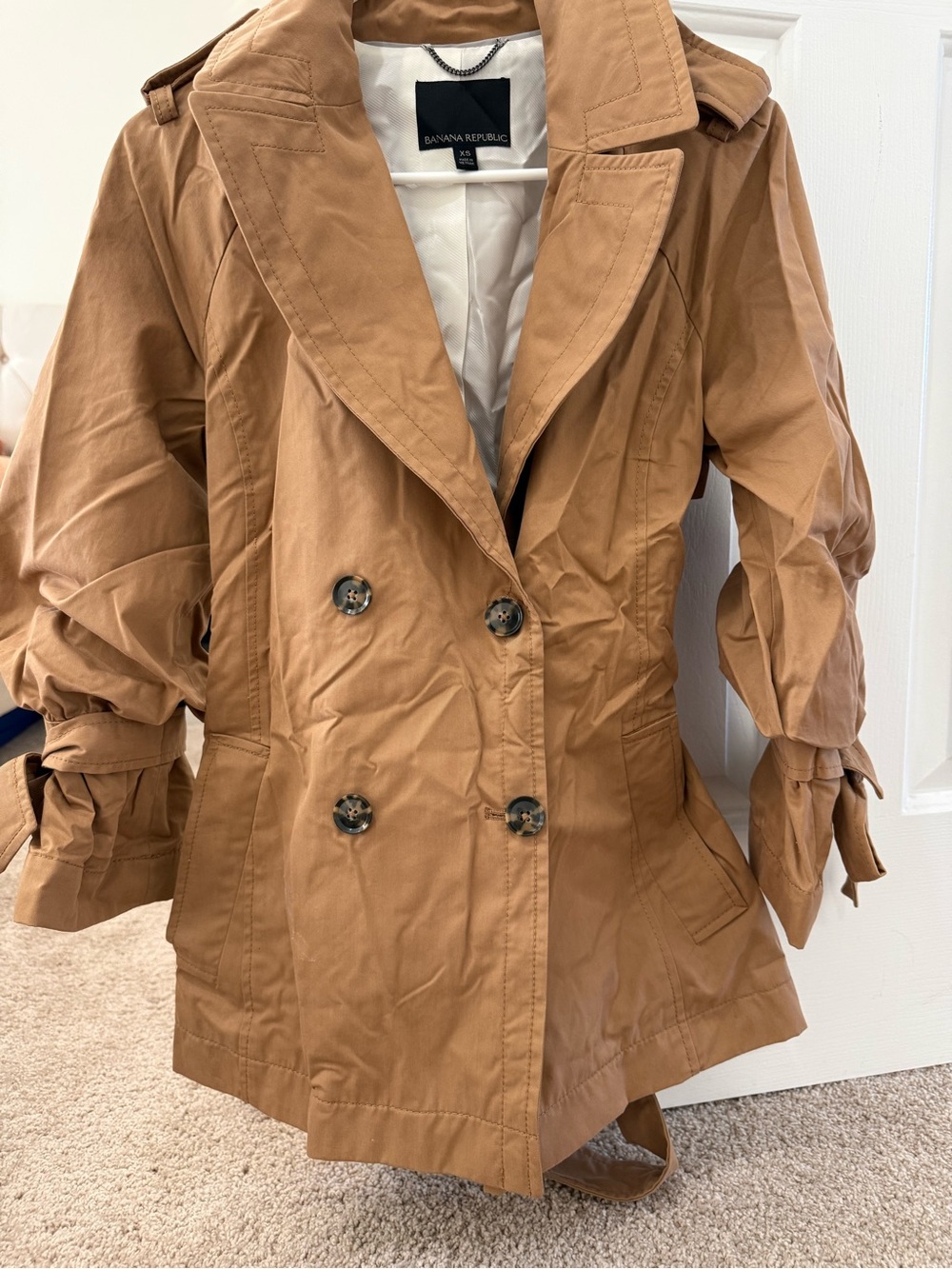 Banana Republic Women's Caramel Tan Double-Breasted Trench Coat